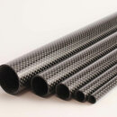 Carbon CFK Rohr Leinwand glnzend - 18/21mm - 0,5m