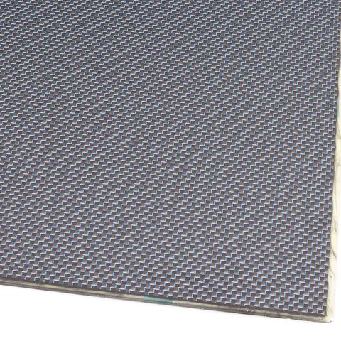 Carbon CFK Platte Leinwand blau - 0,5mm 495x495mm