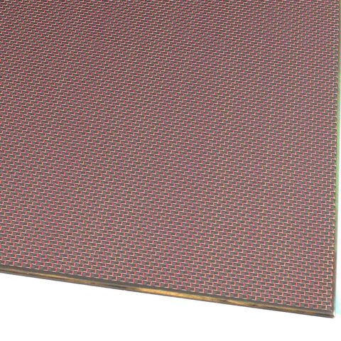 Carbon CFK Platte Leinwand rot - 0,5mm 495x495mm