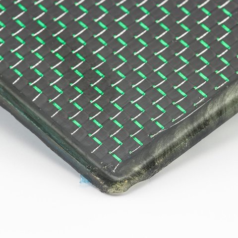 Carbon CFK Platte Leinwand grün - 0,5mm 495x495mm