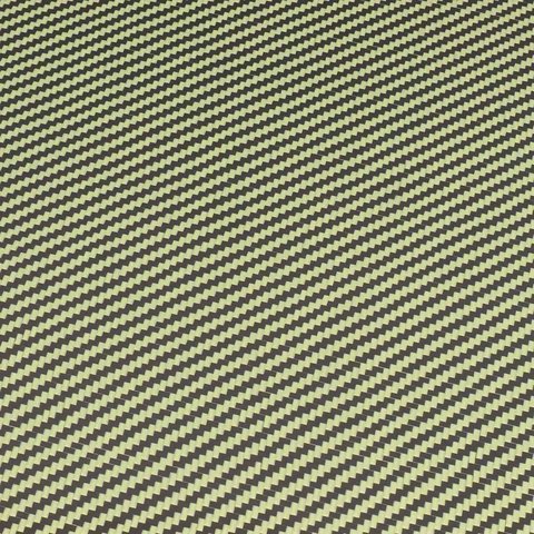 Yellow Carbon Kevlar Fiber Hybrid Fabric twill Fabric ,Mixed with yellow  kevlar fabric and carbon fabric