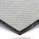 Carbon CFK Platte Alutex silber - 0,5mm 150x340mm