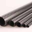 Carbon Tube Twill glossy - 20/23mm - 1m